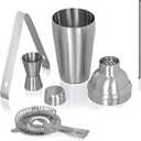 4 x Wyndham House Cocktail Shaker Set for the Home Bar, Great for Martinis, Stainless Steel, 5-Piece