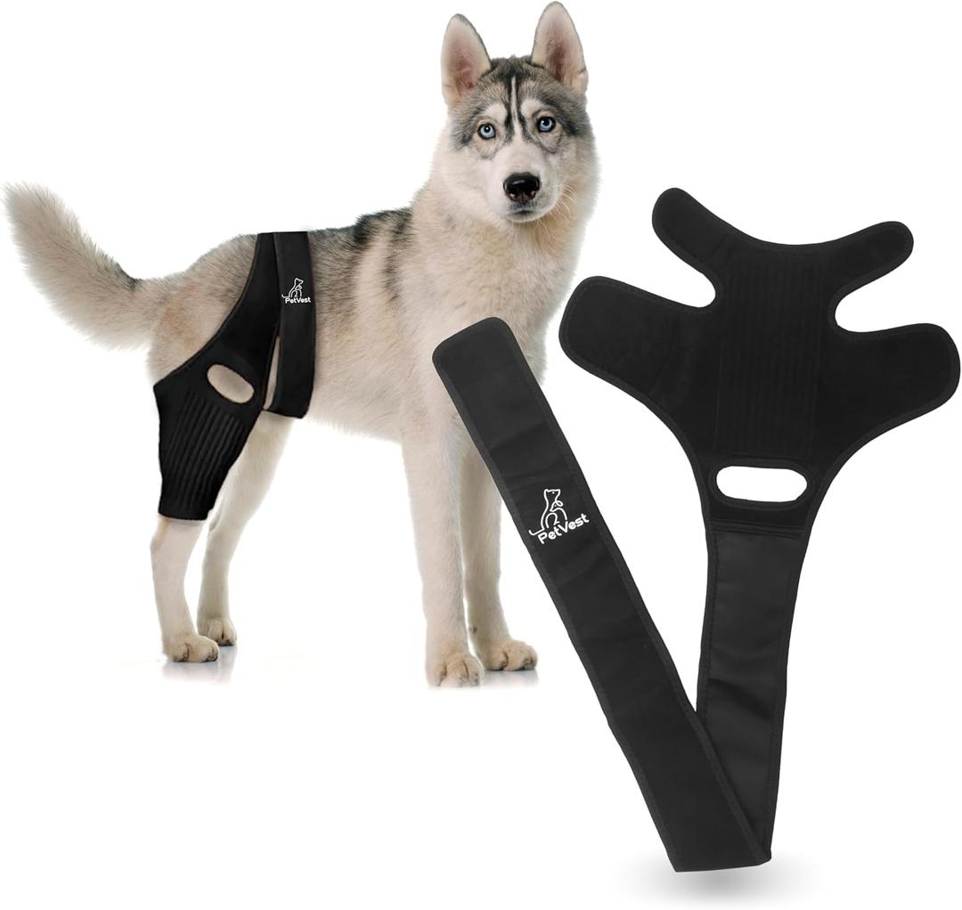 PetVest Dog Knee Brace for Torn Acl Hind Leg Support with Cruciate Ligament Injury Dog Brace Hind Leg Better Recovery with Adjustable Strap Leg Brace for Relieve Joint Pain, Muscle Sore (Small)