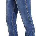 Flamingals Boot Cut Jeans for Women Mid Rise Butt Lifting Stretchy Trendy Bell Bottom Flare Denim Jeans (Medium)