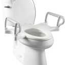 Bemis Assist Toilet Seat with Built-in Support Handles, Hinges Never Loosen, Fits Round and Elongated