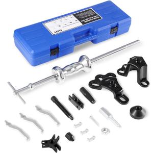 Orion Motor Tech 9-Way Slide Hammer Puller Set, Front Wheel Hub Bearing Remover & Rear Wheel Axle Hub Dent Shaft Puller Tool Kit (blue case)