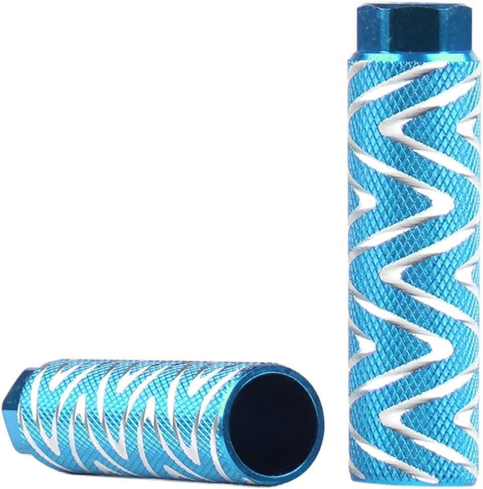 Bike Pegs 2Pcs Aluminum Alloy Anti-Skid Lead Foot Bicycle Pegs 3/8 inch Axles (Skyblue-W)