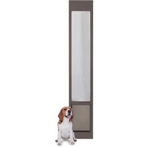 PetSafe Sliding Glass Pet Door - No-Cut DIY Install Doggy Door for Renters - Aluminum Frame - Adjustable Height 75 7/8" to 80 11/16" - Ideal for Large Dogs Up to 100 lb - Bronze