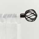 Exclusive Home Curtains Ogee 1" Curtain Rod and Coordinating Finial Set, Matte Bronze, Adjustable 36"-72"