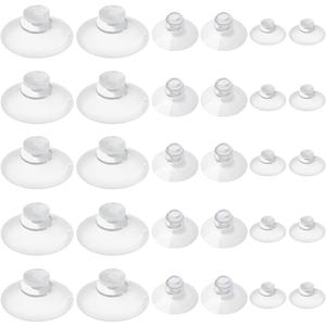 30 Pieces 3 Sizes Clear Suction Cups for Glass Without Hooks, Plastic Sucker for Home Organization Christmas Festival Decoration Window, Assorted Sizes 0.8 inch + 1.2 inch + 2.2 inch