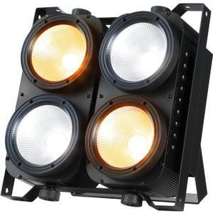 Betopper 4x100w Blinder Stage Spotlight,Cob Led DMX Satge Lights,4 Eye Matrix Par Lights'for Stage Lighting,Cold White+Amber Color Party Lighting'Dj Disco Light for Wedding Photostudio Theater