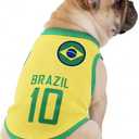 2026 World Cup Shirt for Dog, Soccer Jersey Pet Costume, Dog Jerseys for Small Medium Large Dogs, Football Shirt for Pets Yellow Large