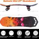 Nattork 27"x 8" Complete Skateboard for Beginners Youth Teens Kids Boys or Girls with Plastic Deck ABEC 7 Bearings