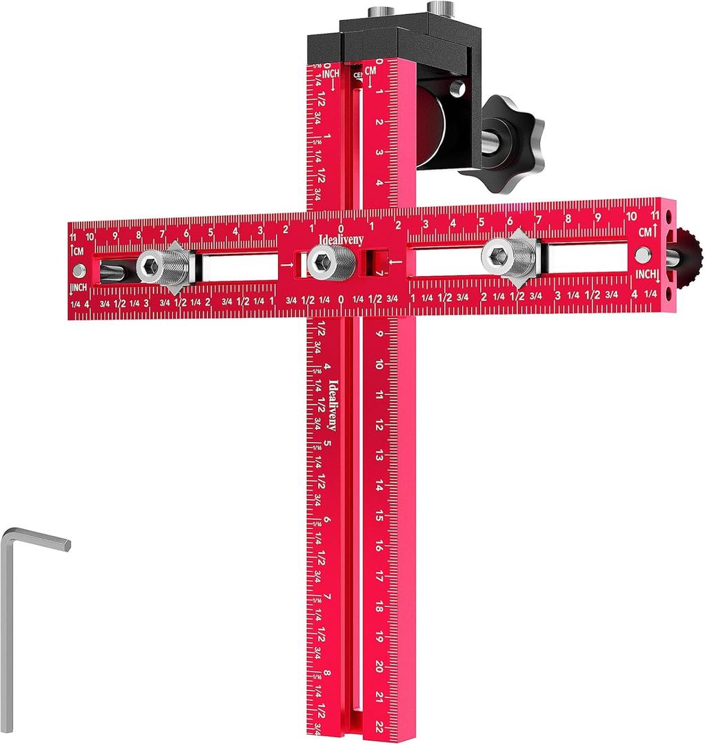 Cabinet Hardware Jig  Adjustable Drill Guide Template for Knobs & Handles Precision Hole Locator for DIY Cabinet Installation Fits 2.5" to 7.5" Spacing (Large)