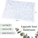 ROHKEX Diatomite Blue & White Shower Stone Mat - 15x24 in Diatomaceous Earth Bath Mat - Fast-Drying Non-Slip Bathroom Floor Board - Modern Home Aesthetic - Easy-Clean Draying Textured Surface, 1'3" x 1'11"