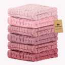 Cuddle Campus Baby Washcloths 6 Packs, Muslin Washcloths Baby,Cotton Burp Cloths, Extra Absorbent and Soft Wash Clothes for Newborns, 12x12 Inches (Set-7)