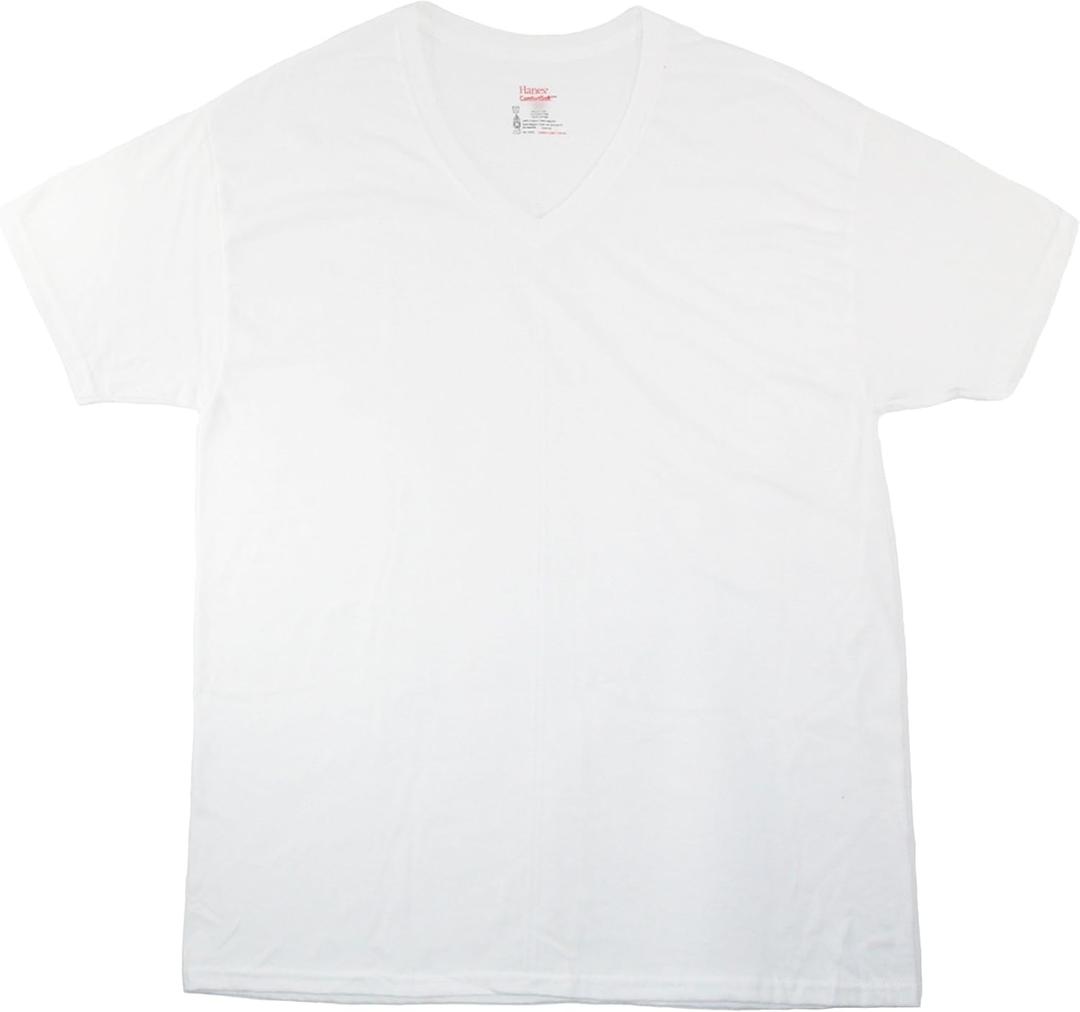 Hanes mens Tagless Cotton V-neck Undershirt  Multiple Pack and Color (Medium, White - 3 Pack)