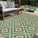 Outdoor Rugs Patio Camping Waterproof - 4x6 Plastic Straw Patio Rug Portable for Campers, Outside RVs Mat, Outdoor Area Carpet for Patios Clearance, Backyard Porch, Balcony, Picnic, Green & Yellow
