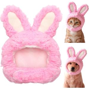 Cat Bunny Rabbit Ears Hat Costumes, Rabbit Ears for Dogs Party Costume Easter, Pet Accessory Cute Headwear, Easter Pet Costume for Cats Small Dogs Puppy (Pink)