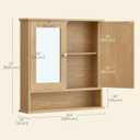 VASAGLE Bathroom Cabinet with Mirror, Wall-Mounted, 2 Mirrored Doors, 5.1"D x 22.2"W x 23"H