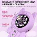 Kids Microscope 500X Digital Pocket Handheld Microscope with Dual Cameras & Autofocus, STEM Educational Toy & Perfect Christmas Birthday Gift for Boys & Girls Ages 3 4 5 6 7 8 9 10(Pink)
