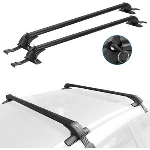 iMounTEK 2-Pieces Universal 110cm/43-inch Car Roof Rack Cross Bar w/Anti-Theft Lock Adjustable Window Frame for Bike Kayak Cargo Luggage
