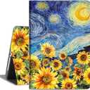 iPad 9.7 Case for iPad 6th Generation, iPad 5th Generation case, iPad Air 2 Case/iPad Air 1 Case 9.7-inch ipad case 6th generation Multi-Angle Adjustable Stand Auto Wake/Sleep, Starry Night Sunflowers