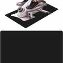 Non-Slip Elliptical Machine Mat - Durable Workout Mat for Under Desk Ellipticals, Seated Foot Pedal Exercisers, Floor Protection & Stability for Home Gym Equipment (23.7" x 15.9") (Black)