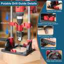 Upgraded Drill Guide, Max Portable Drill Guide, Multi Angle Drill Guide for Straight Holes, Self-Centering Pins, Adjustable Angle from 0 to 60, Chuck Clamping Range for 1/16-1/2" (1.5-13mm)
