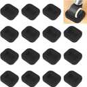 16PCS Felt Furniture Coasters Black Furniture Caster Cups with Felt Bottom for Hardwood Floors Furniture Sliders Floor Protectors Bed Couch Stoppers (Rectangle,55*30*11mm)