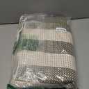 OJIA Striped Outdoor Area Rug 4'x6' Washable Patio Rugs Cotton Woven Living Room Rug Farmhouse Indoor Outdoor Rugs Large Floor Carpet for Courtyard/Bedroom/Entryway (Green/White/Tan)