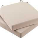 AAAAAcessories Outdoor Seat Cushions for Chairs, Waterproof, Fade-Resistant Patio Furniture Replacement Cushions, 17" x 16" x 2", Set of 2, Beige