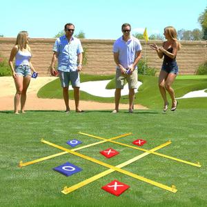 Jansun Giant Tic Tac Toe Outdoor Game, 4 Ft x 4 Ft Portable Tic Tac Toe Bean Bag Toss Game, Large Yard Toss Game Portable Toss Across Camping Games for Families Backyard Outdoor