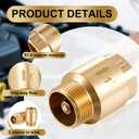 Zonon 2 Pcs 1 Inch Check Valve One Way Brass Non Return in Line Check Valve with Backflow Prevention NPT Male in FNPT out for Garden Hose Well Pumps Irrigation Systems Chemical Industry