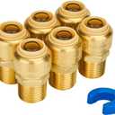 SUNGATOR 6-Pack Male Adapter 1/2 Inch by 1/2 Inch, Straight Connector Plumbing Fitting, Push Fit PEX Fittings with Disconnect Clip, Push-to-Connect Copper, CPVC, No Lead Brass Pipe Fittings