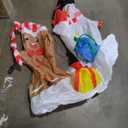 Christmas Inflatable Decoration  Happy Friendship Gingerbread Man & Snowman with Build-in LEDs Blow Up Inflatables forXmas Party Indoor, Outdoor, Yard, Garden, Lawn Winter Decor.