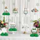 Jollyboom Winter Baby Shower Decorations, 8pcs Baby Its Cold Outside Honeycomb Centerpiece Welcome Baby Snowflake Table Centerpiece for Winter Woodland Jungle Forest Mountain Decoration Party