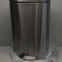 Amazon Basics Smudge Resistant Rectangular Trash Can With Soft-Close Foot Pedal, Brushed Stainless Steel, 30 litre/7.9 Gallon, Satin Nickel Finish, 13.8"L x 11.8"W x 25"H