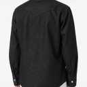 Spring&Gege Western Boys Denim Button Down Shirt Long Sleeve Pearl Snap with Two Flap Pockets (5-14 Years) (Black, M)