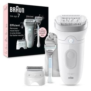 Braun Silk-pil 7 Epilator, Wet and Dry, Wide Head, Includes Venus Intimate Razor, Shaver Head and Trimmer Comb, SE7-141