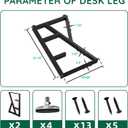 Giantjellies K Shape Heavy Duty Metal Table Legs Set of 2, 28" H20" W Black Iron Table Legs with Adjustable Foot Pads,1000LBS Load Capacity for Desk/Dining Table/Bench