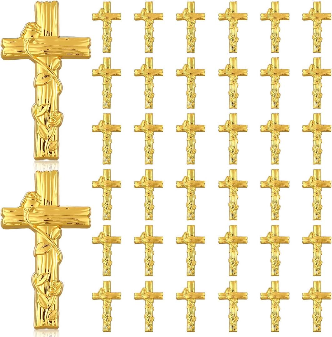 Cunno 36 Pcs Christian Cross Lapel Pins Easter Christian Faith Pins in Bulk for Women Men Small Easter Cross Jesus Enamel Brooch Blessed Pin Badge Religious Gift for Church Backpack Clothes