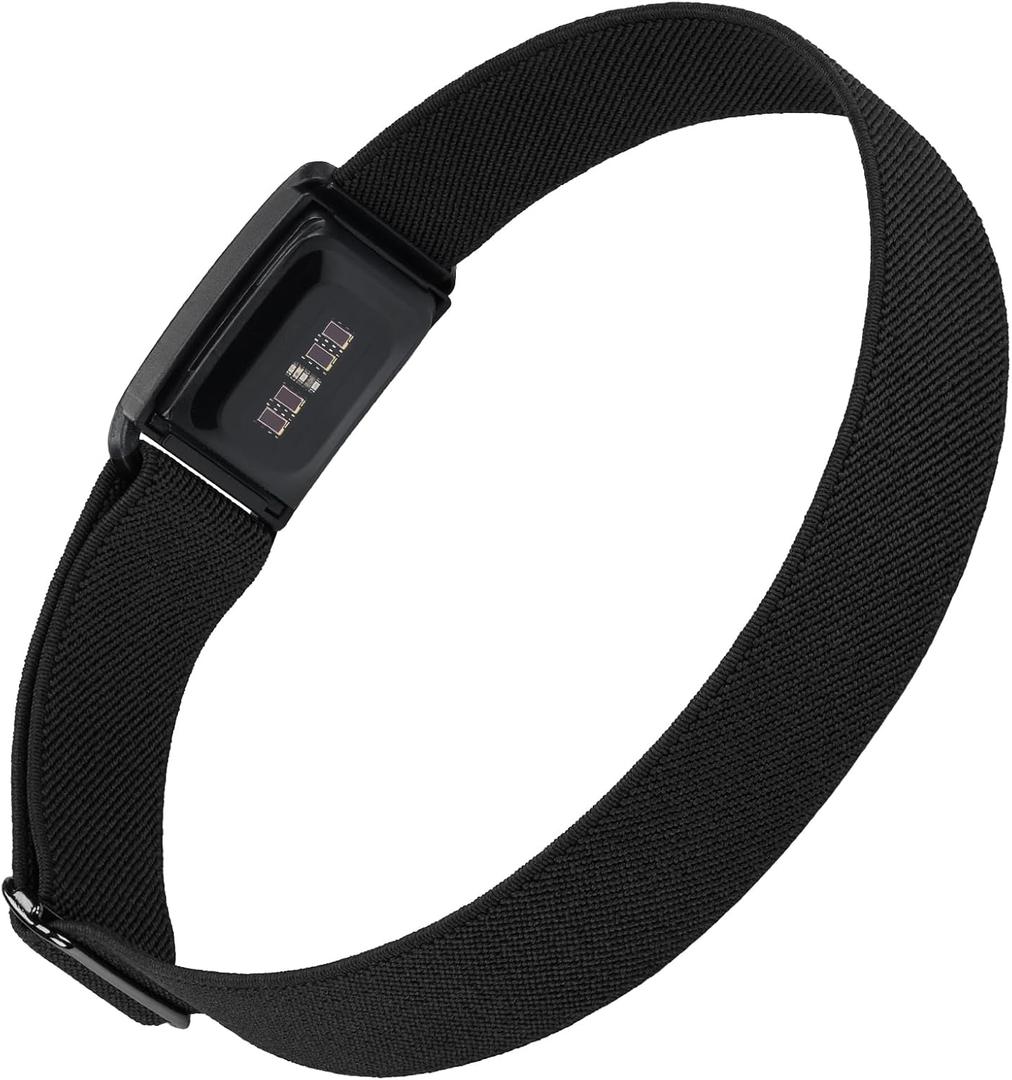 Stretchy Nylon Arm Band, Soft Breathable Elastic Adjustable Bicep Band with Case Compatible with Whoop 5.0 One Peak MG/LIFE (ECG Not Support) (Black)