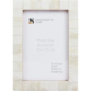 Handicrafts Home White 4x6 Picture Frame for Christmas Decor & Holiday Gifting Handmade Photo Frame for Farmhouse Wall Decor, Boho Shelf Styling, Vintage Bone inlay Frames Picture, Shelf Styling