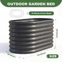 AHEONLAR 2 Pack 422ft Galvanized Raised Garden Bed Outdoor, Oval Sturdy and Durable Planter Boxes for Vegetables, Fruits, Flowers and Plants, Easy Assembly, Grey, 4x2x2ft