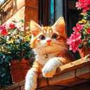 igoodom Cat Paint by Numbers Kit for Adults Cat Adult Paint-by-Number on Canvas, DIY Acrylic Painting Set for Home Decor, 16x20in