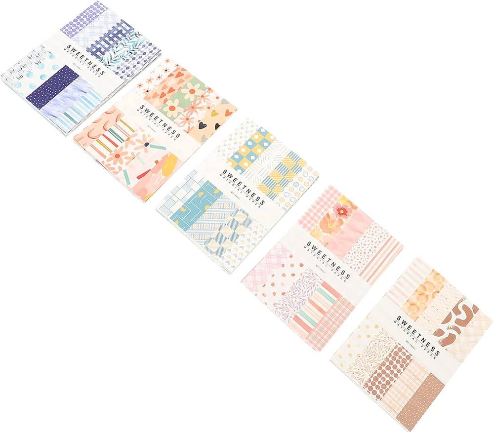 Generic Vintage DIY Scrapbook Paper Supplies: 5 Sets Scrapbook Paper Decorative Paper Crafts Random Style 8. 3X5. Making Backing Paper Valentines Cards Making Material'