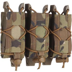 Triple 45acp Open-top Mag Pouch, Molle 9mm Quick Pull Tactical Magazine Flashlight Holster Belt Vest Mount (MC)