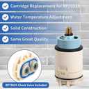 Dreyoo Single Function Pressure Balance Cartridge Replacement for RP70538/RP73625, Shower Cartridge Compatible with Peerless/Delta Single Handle Tub/Showers Faucet (Check Valve Included) (1 Pack)