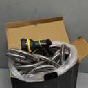 NGreen Stainless Steel Garden Hose - Flexible Metal Water Hose with Nozzle, Puncture, Rust Proof and Corrosion Resistant, Never Kink and High Pressure, Collapsible and Easy to Store (75FT)