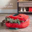 2 x ZOBER Christmas Wreath Storage Container 24 Inch - Wreath Bag for Artificial Wreaths Box - Dual Zippered Wreaths Storage Bag with Strong Durable Handles - Red