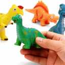 Dinosaur Toys for Toddlers 1-3: 9pcs Soft Rubber Dinosaur Toys for Kids 2-4 with Carrying Backpack - Educational Colorful Dinosaurs for Kids' Imaginative Play