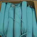 Basic Beyond Outdoor Chair Cushions Set of 8, Outdoor Cushions for Patio Furniture, Water Resistant Patio Chair Cushions with 2 Ties, 17x16x2, Teal