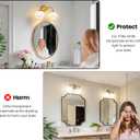 RUIYEY Bathroom Vanity Light Fixtures: 2-Lights Gold Bathroom Lighting Fixtures Over Mirror, 15.9" Mid-Century Modern Wall Sconces with Ribbed Lantern Frosted Glass Shade for Kitchen Bedroom Restroom