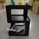 XIV Side Table, Small End Table, Modern Nightstand, Accent Bedside Table, 3 Tier Night Stands, Metal Bed Side Table for Living Room Bedroom Outdoor Entryway, No Assembly Required (Black, Square)